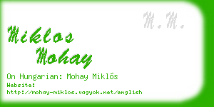 miklos mohay business card